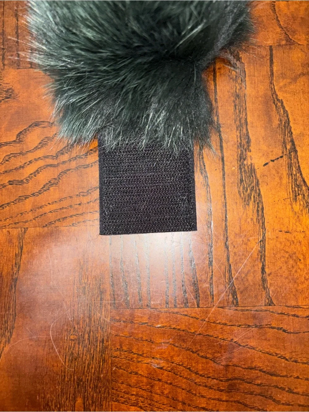 Plush Dark Green Fox Fur Accent Scarf - for jacket,coat or sweater